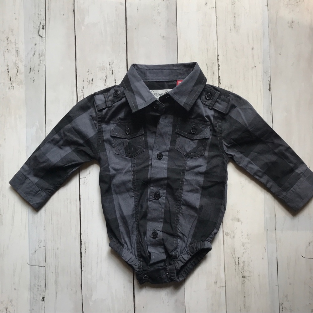Sovereign Code Button Down Long Sleeve Baby Onesie